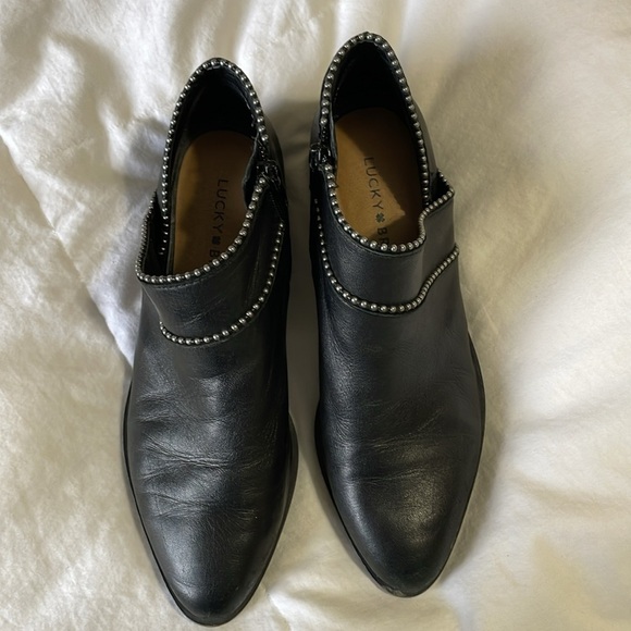 LUCKY BRAND | PERRMA |Studded|Round Toe |Ankle |Leather Bootie |Black | Size 6.5 - Picture 6 of 14